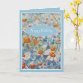 美しい花の誕生日グリーティングカード カード (黄色い花)