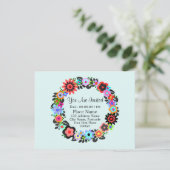 「美しい花の輪飾りスタイル」招待状カード。 招待状 (スタンド正面)