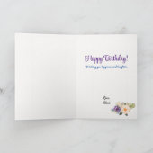 美しい花の追加誕生日メッセージ署名 カード (内部)