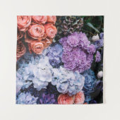 美しい花の開花（バラ、紫陽花、 タペストリー (正面(横))