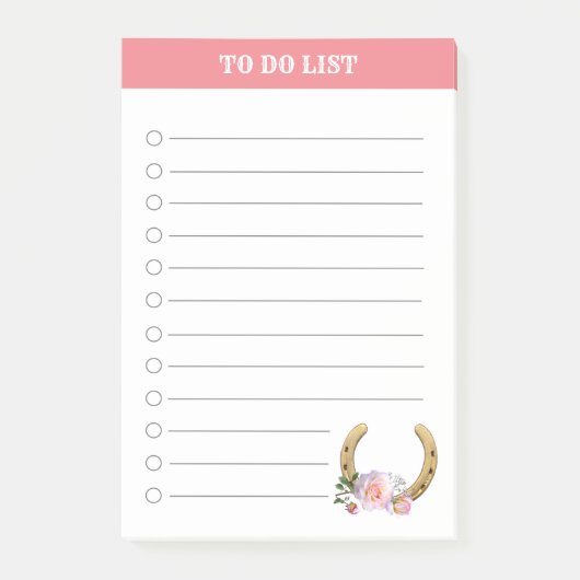 美しい花の馬蹄形のやることリスト ポストイット (正面)