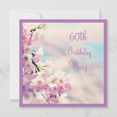 美しい花の60歳誕生日 招待状 (正面)