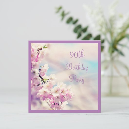 美しい花の90歳の誕生日 招待状 (スタンド正面)