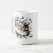 美しい花はビー コーヒーマグカップ (正面左)