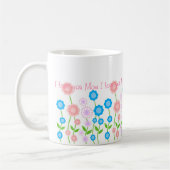 美しい花は、私愛しますお母さん…襲います コーヒーマグカップ (左)