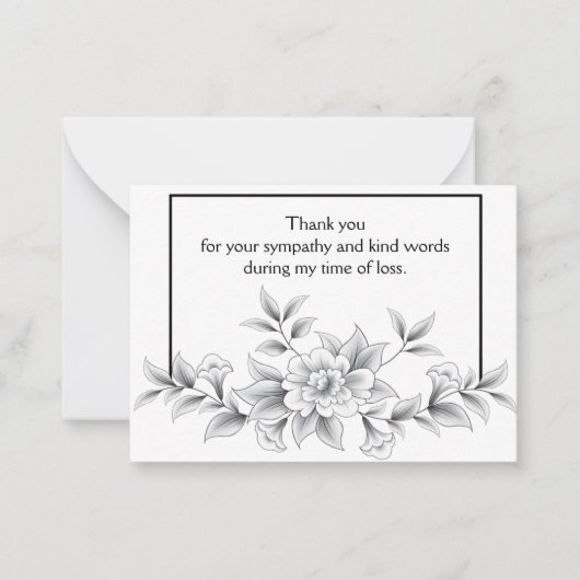 美しい花びらサンキュー ノートカード (正面)