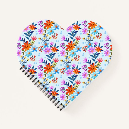 美しい花や離れ花柄 ノートブック (正面)