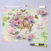 美しい花を切り離すレディパーソナライズされた 薄葉紙 (クラフト)