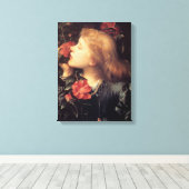 美しい花を選ぶ少女（G.F.ワット） キャンバスプリント (インサイチュ (ウッドフロア))