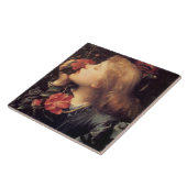 美しい花を選ぶ少女（G.F.ワット） タイル (側面)