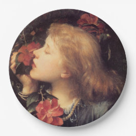 美しい花を選ぶ少女（G.F.ワット） ペーパープレート