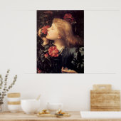 美しい花を選ぶ少女（G.F.ワット） ポスター (キッチン)