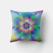 美しい花エレガントのフラクタルアートエフェクト クッション (裏面)