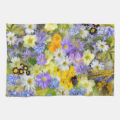 美しい花カラフルの配列 キッチンタオル (横)