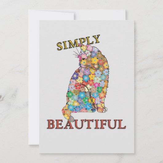 美しい花カラフル猫愛 シーズンカード (正面)