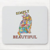 美しい花カラフル猫愛 マウスパッド (正面)