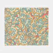 美しい花シームレスなパターン。フローラヴィンテージ フリースブランケット (正面(横))