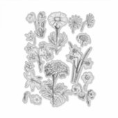 美しい花セット – 野生のタトゥースタイル花 シール (正面)