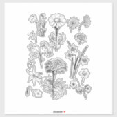 美しい花セット – 野生のタトゥースタイル花 シール (シート)