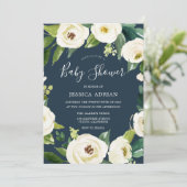 美しい花ターコイズベビーシャワー招待状 招待状 (スタンド正面)