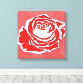 美しい花デザインバラNo. 3 キャンバスプリント (インサイチュ (ウッドフロア))