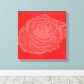 美しい花デザインバラNo. 4 キャンバスプリント (インサイチュ (ウッドフロア))