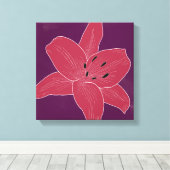 美しい花デザインユリNo. 2 キャンバスプリント (インサイチュ (ウッドフロア))