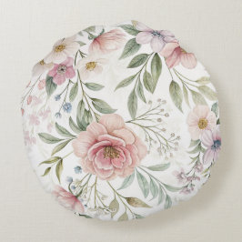 美しい花ピンクのパターン ラウンドクッション