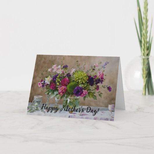 美しい花フローラアートマザーズデイカード カード (正面)