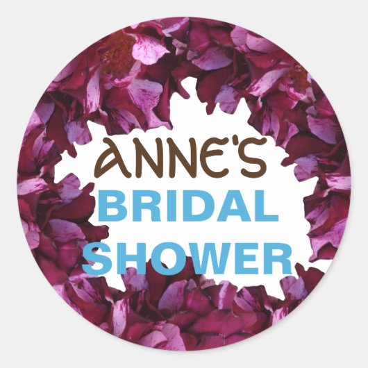 美しい花ブライダルシャワーシール ラウンドシール (正面)