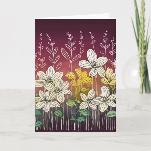 美しい花ブルゴーニュ訛り サンキューカード (正面)