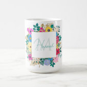 美しい花ボタニカルウォーター絵画の色 コーヒーマグカップ (中央)