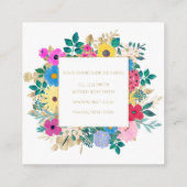 美しい花ボタニカルウォーター絵画の色 スクエア名刺 (裏面)