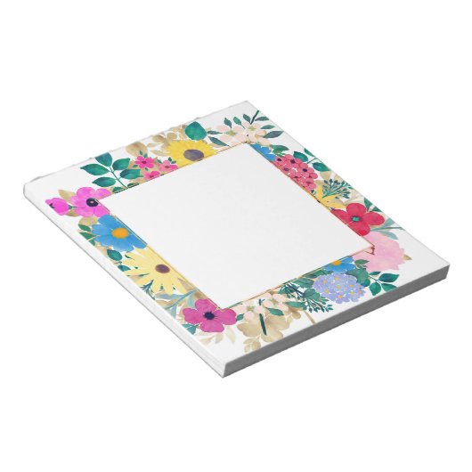 美しい花ボタニカルウォーター絵画の色 ノートパッド (アングル)