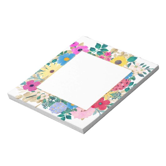 美しい花ボタニカルウォーター絵画の色 ノートパッド (回転)