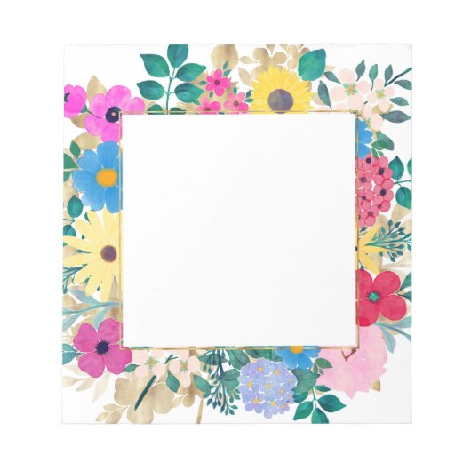 美しい花ボタニカルウォーター絵画の色 ノートパッド (正面)