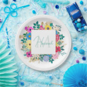 美しい花ボタニカルウォーター絵画の色 ペーパープレート (パーティー)