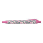 美しい花咲くピンクの花 黒ボールペン (トップ)