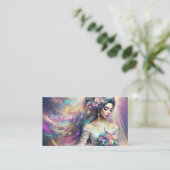 美しい花嫁とカラフルグリッターデザイン 名刺 (スタンド正面)