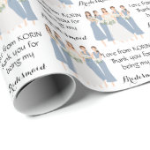 美しい花嫁とブルーガウンの花嫁かわいい ラッピングペーパー (ロールコーナー)