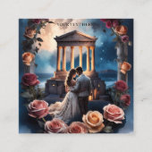 美しい花嫁と新郎が海辺に立つ エンクロージャーカード (正面)