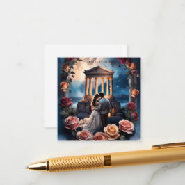 美しい花嫁と花婿が海辺に立つ エンクロージャーカード