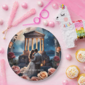 美しい花嫁と花婿が海辺に立つ ペーパープレート (パーティー)