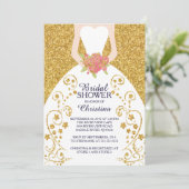 美しい花嫁のグリッターのブライダルシャワーの招待状 招待状 (スタンド正面)