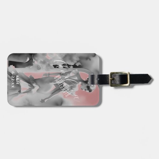 美しい花嫁のメイドロマンチックな目的地の結婚式 ラゲッジタグ (正面横)