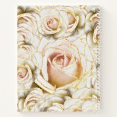 美しい花嫁のメイド白とピンクのキラキラしたバラ ノートブック (裏面)