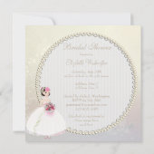 美しい花嫁のロマンチックなハートのブライダルシャワー 招待状 (裏面)