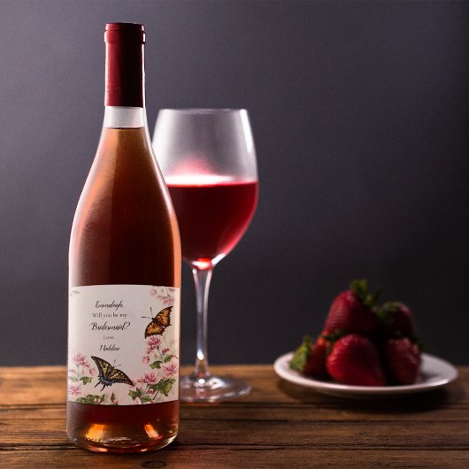 美しい花嫁の提案 フラワーバタフライ ワインラベル