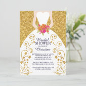 美しい花嫁グリッターブライダルシャワーの招待 招待状 (スタンド正面)