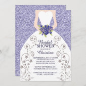 美しい花嫁グリッターブライダルシャワー招待 招待状 (正面/裏面)